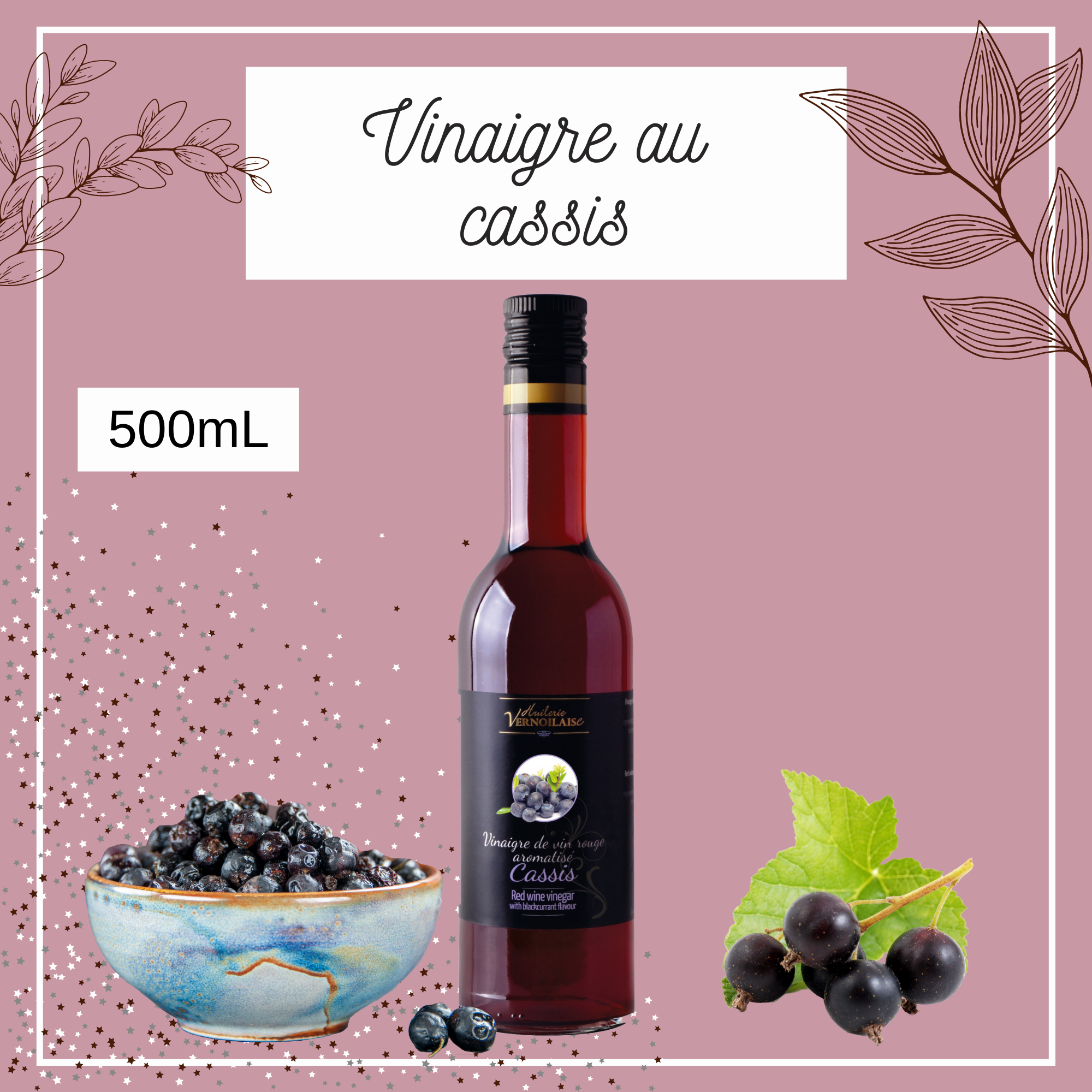 Vinaigre de vin rouge Cassis