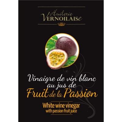 White wine vinegar with passion fruit juice